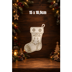 Skarpeta świąteczna 2 15cm, sklejka 3mm
